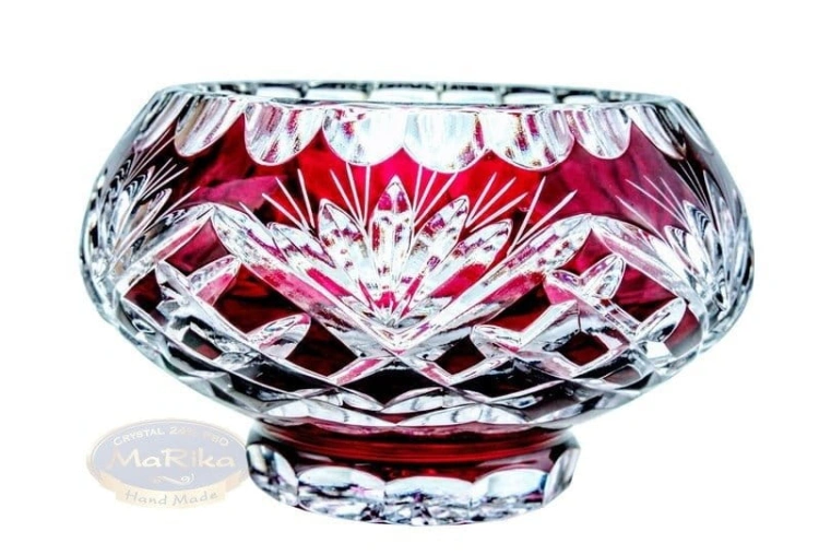 Rubinowa kryształowa misa 12 cm Ananas