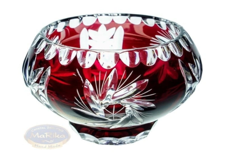Rubinowa kryształowa misa 12 cm Młynek Oliwka