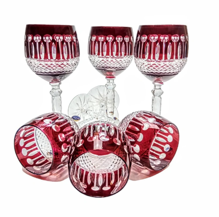 Rubinowe kryształowe Remery 280 ml Paris 6 szt